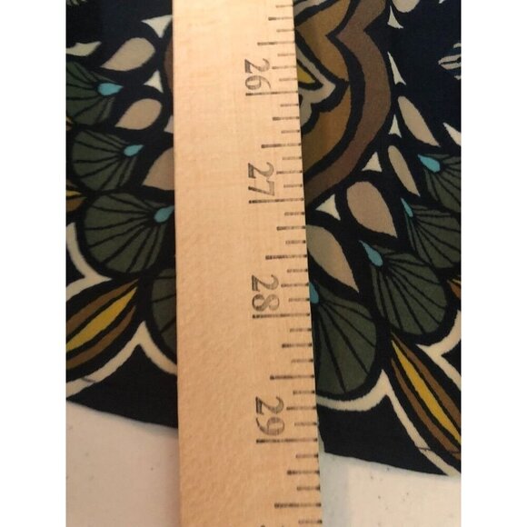 H&M Floral Print Long Sleeve V-Neck Blouse Size 4 Button Front Brown Blue Office - Picture 12 of 14